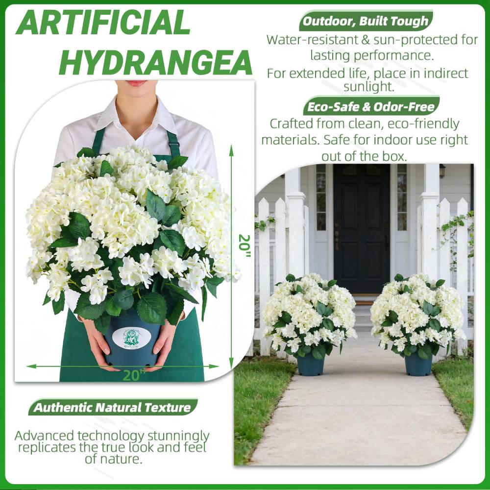 🔥Hot Sale 70% OFF🔥Artificial Outdoor Hydrangea Flowers - UV resistant, Waterproof, Windproof